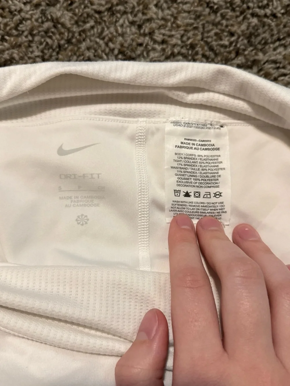 Nike White Women's Athletic Skort with Black Swoosh